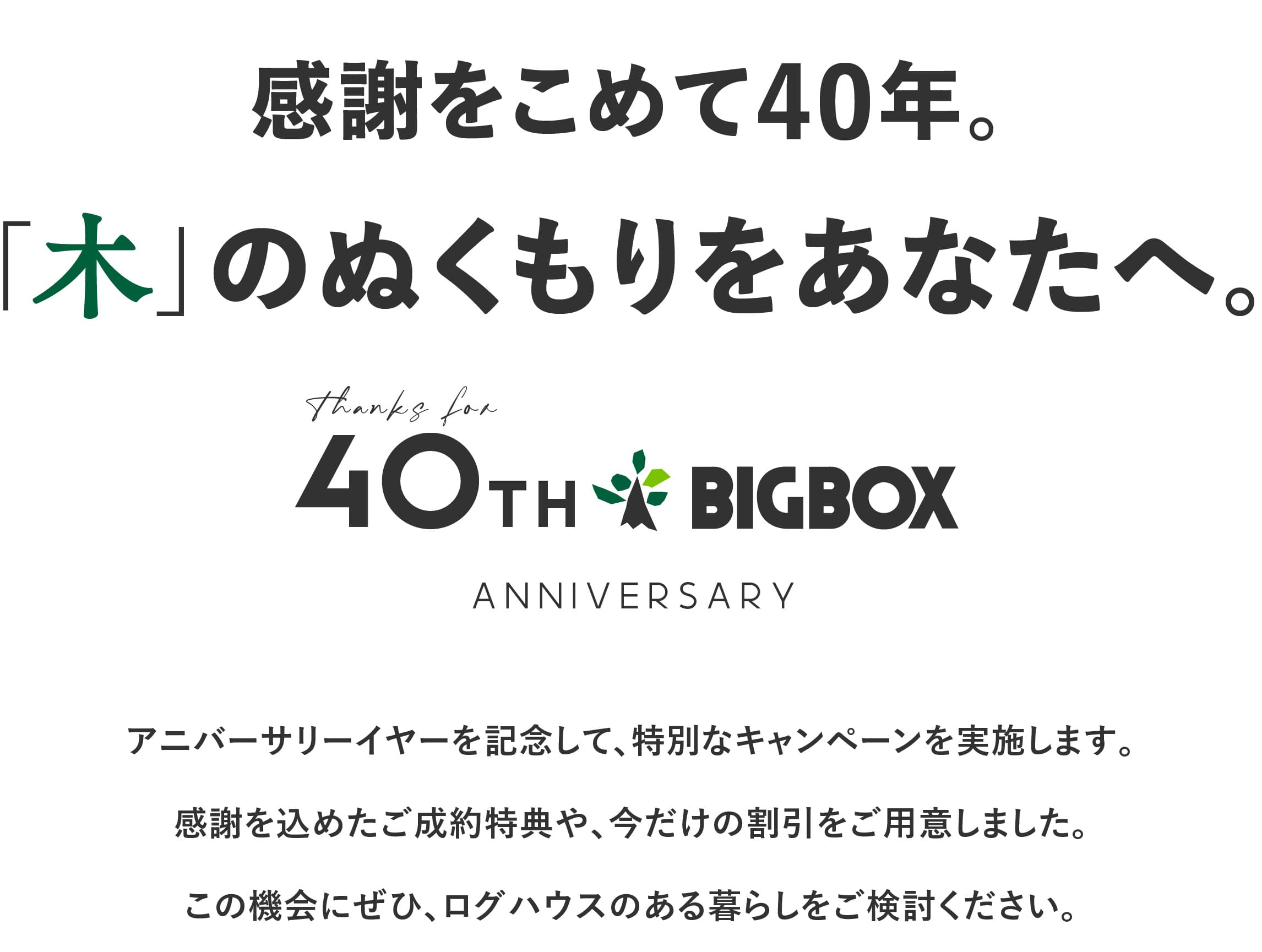 ログハウス,ビックボックスキャンペーン,アニバーサリーフェア