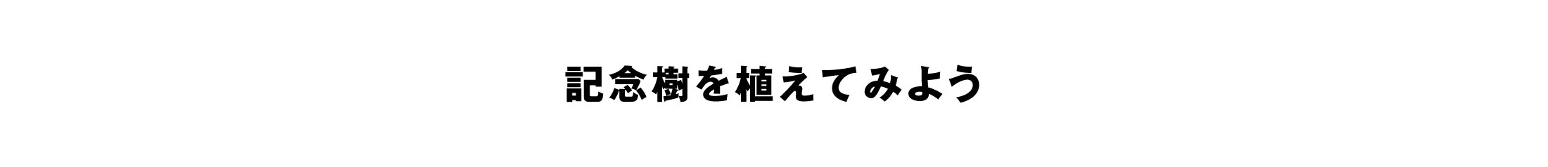 記念樹を植えてみよう