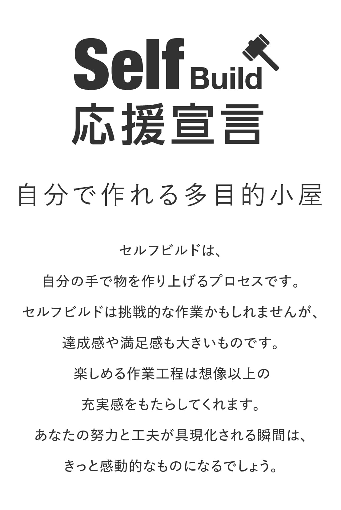 ログハウスのビックボックス,セルフビルド応援宣言