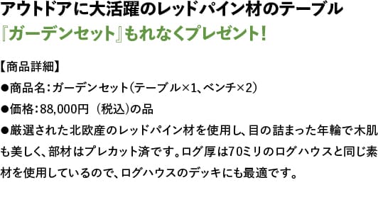 ユニログハウスキャンペーン特典１