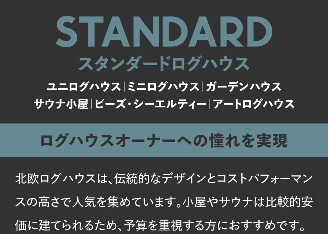 ログハウス,お得,モデルラインナップ