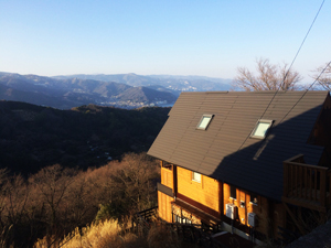 絶景に建つログハウス