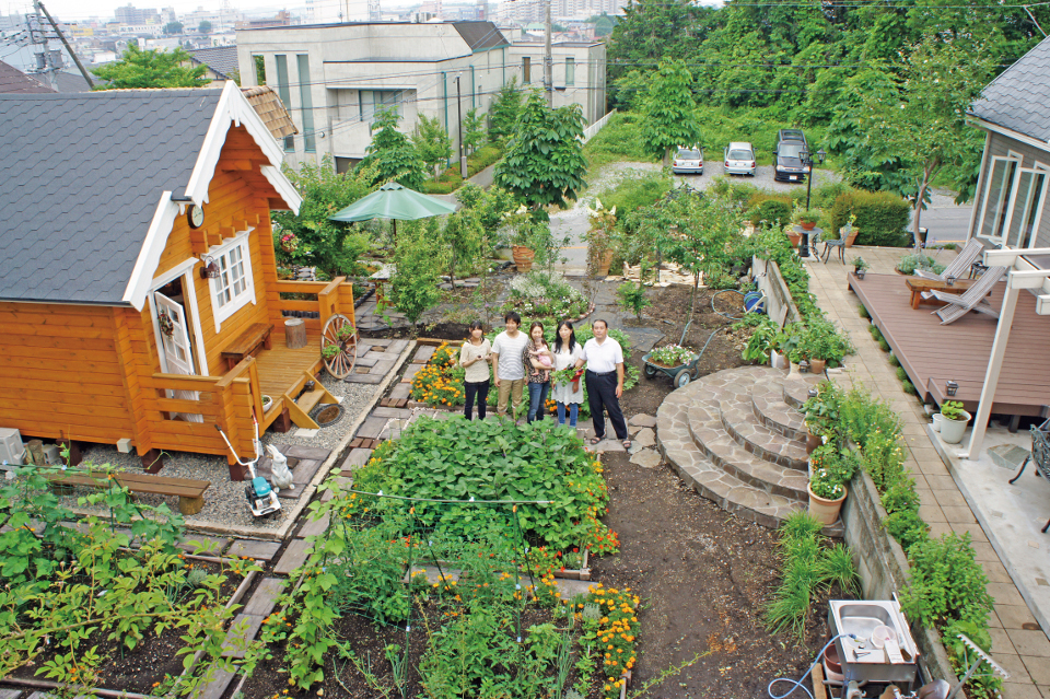 ログハウス,家庭菜園