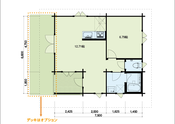 ミニログハウス間取り