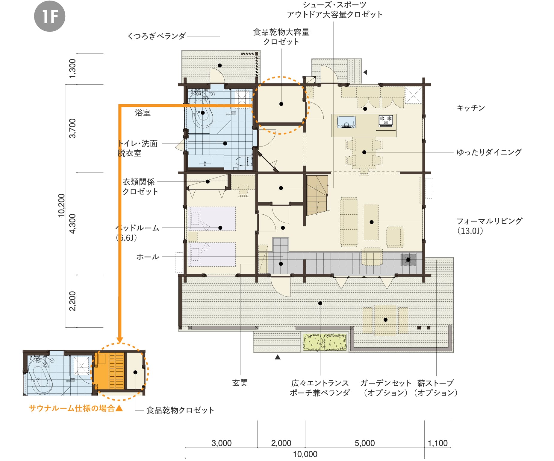 HARMONIAの１階平面図