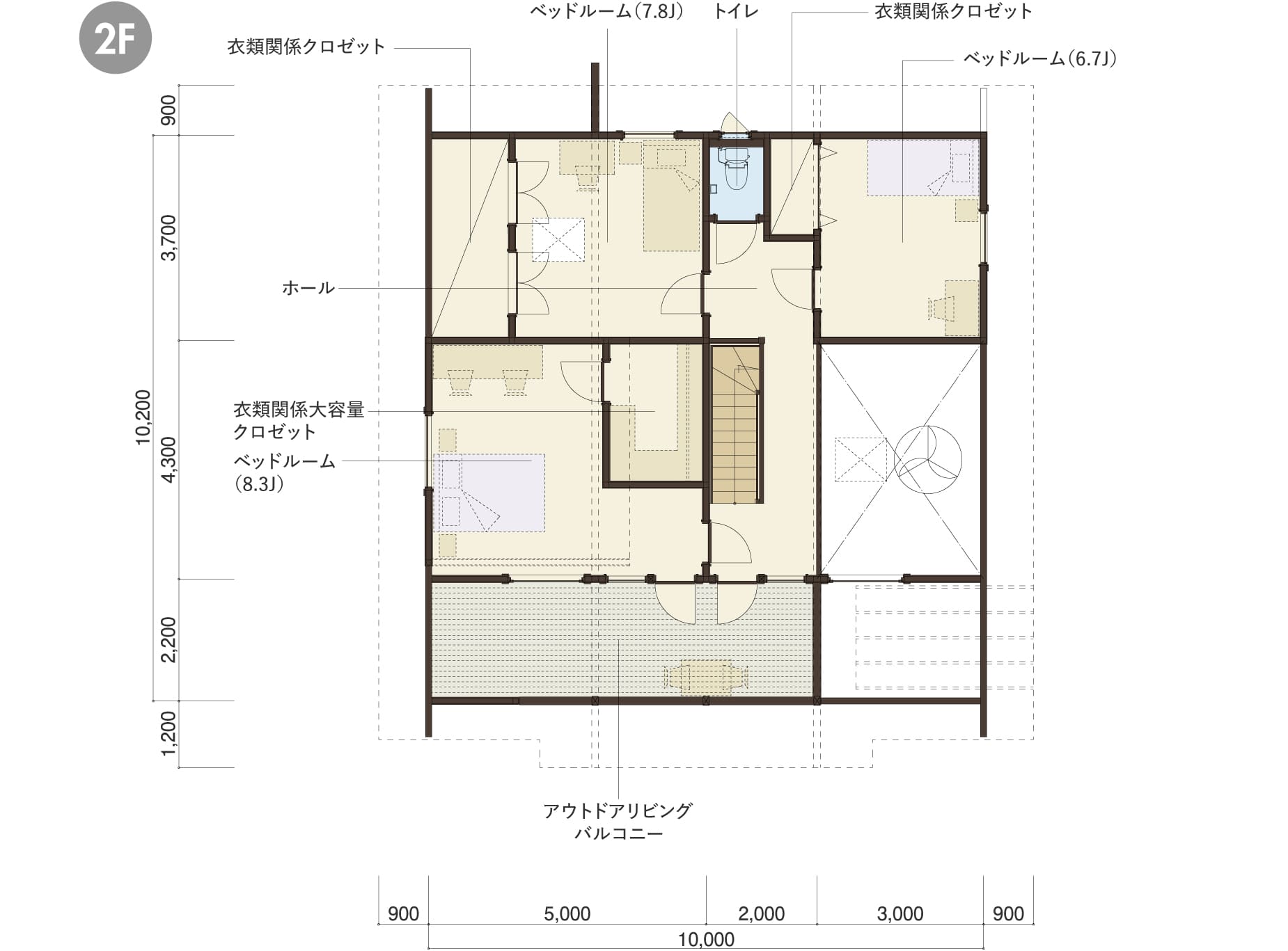 HARMONIAの２階平面図