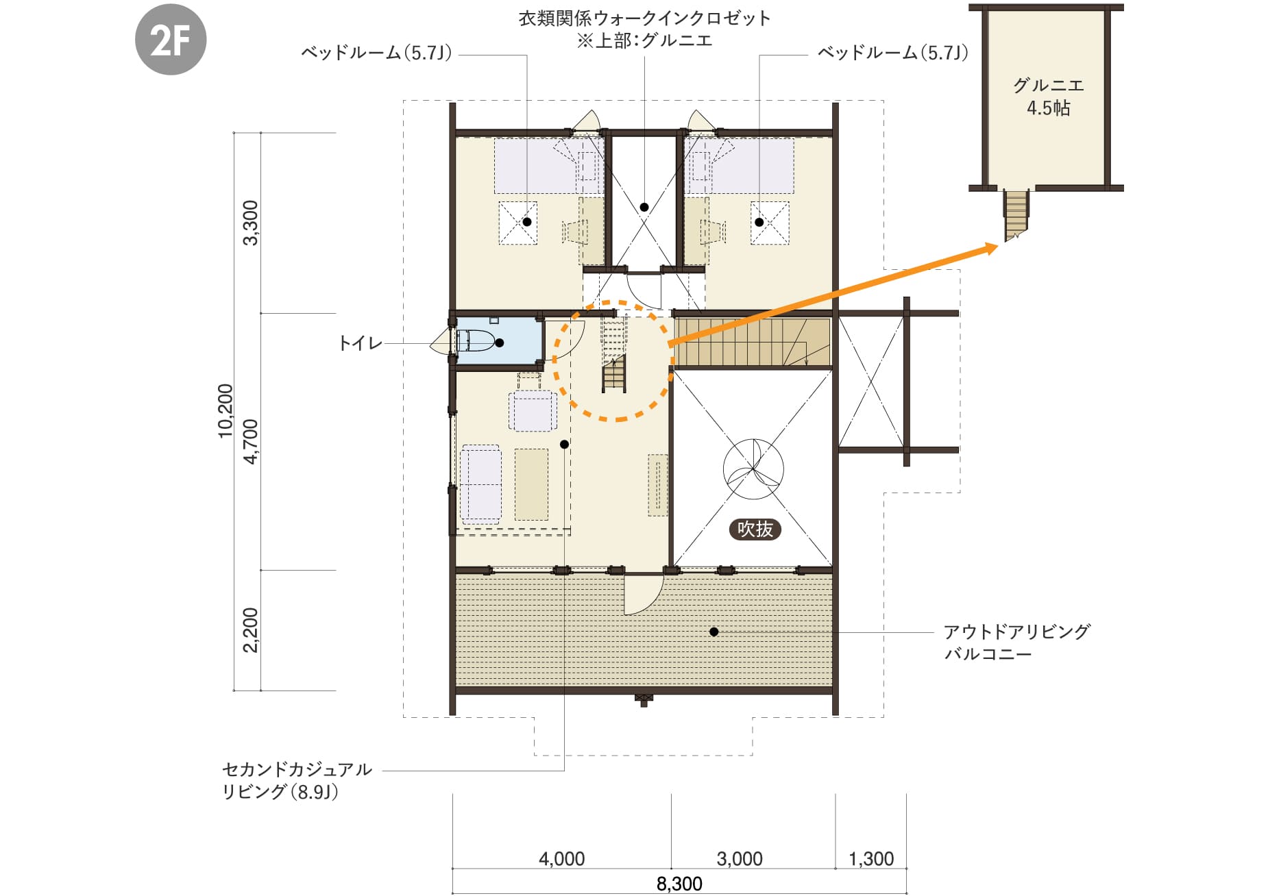 MAKIの２階平面図