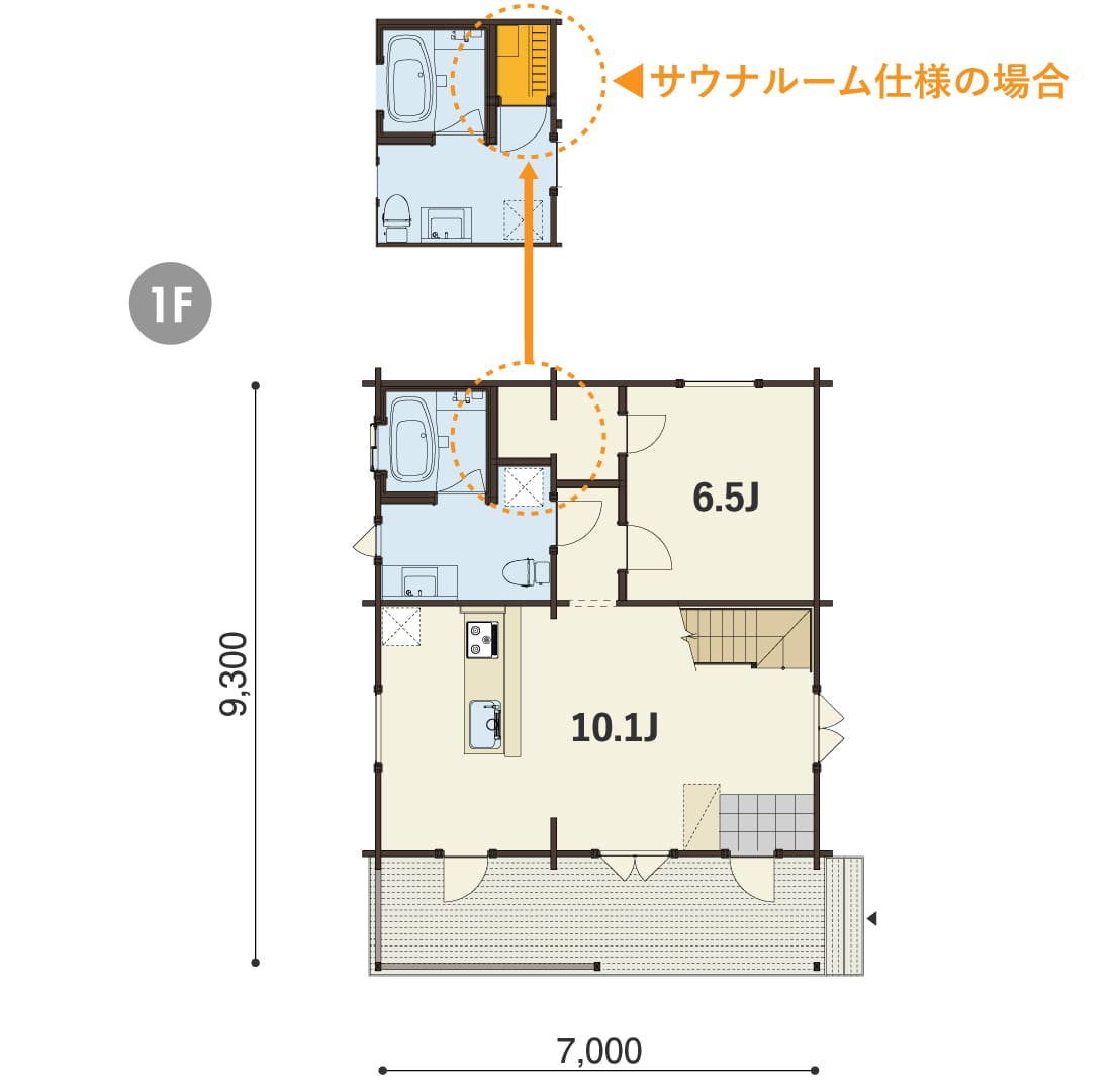 MAASEUTUの１階平面図