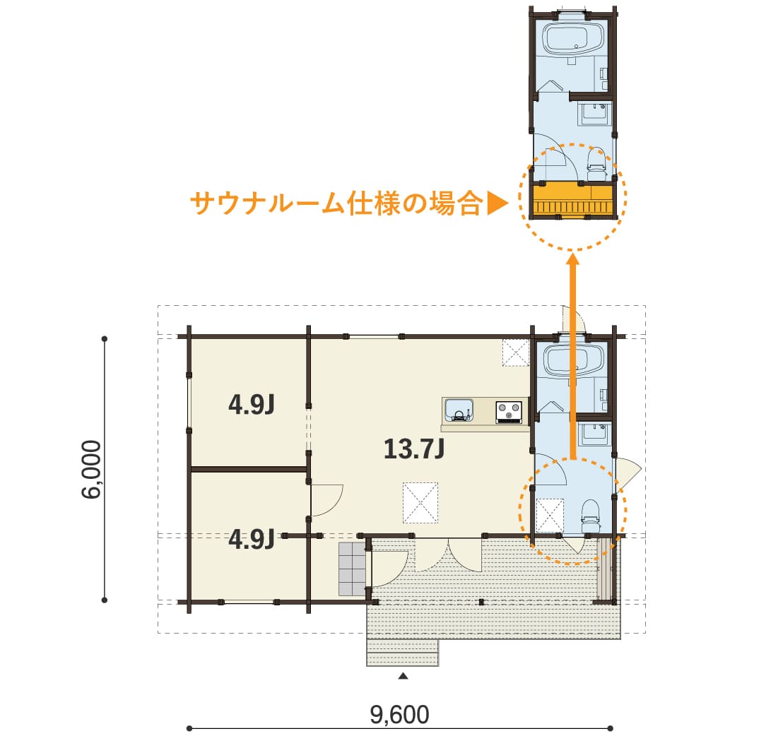 RAUHAの１階平面図