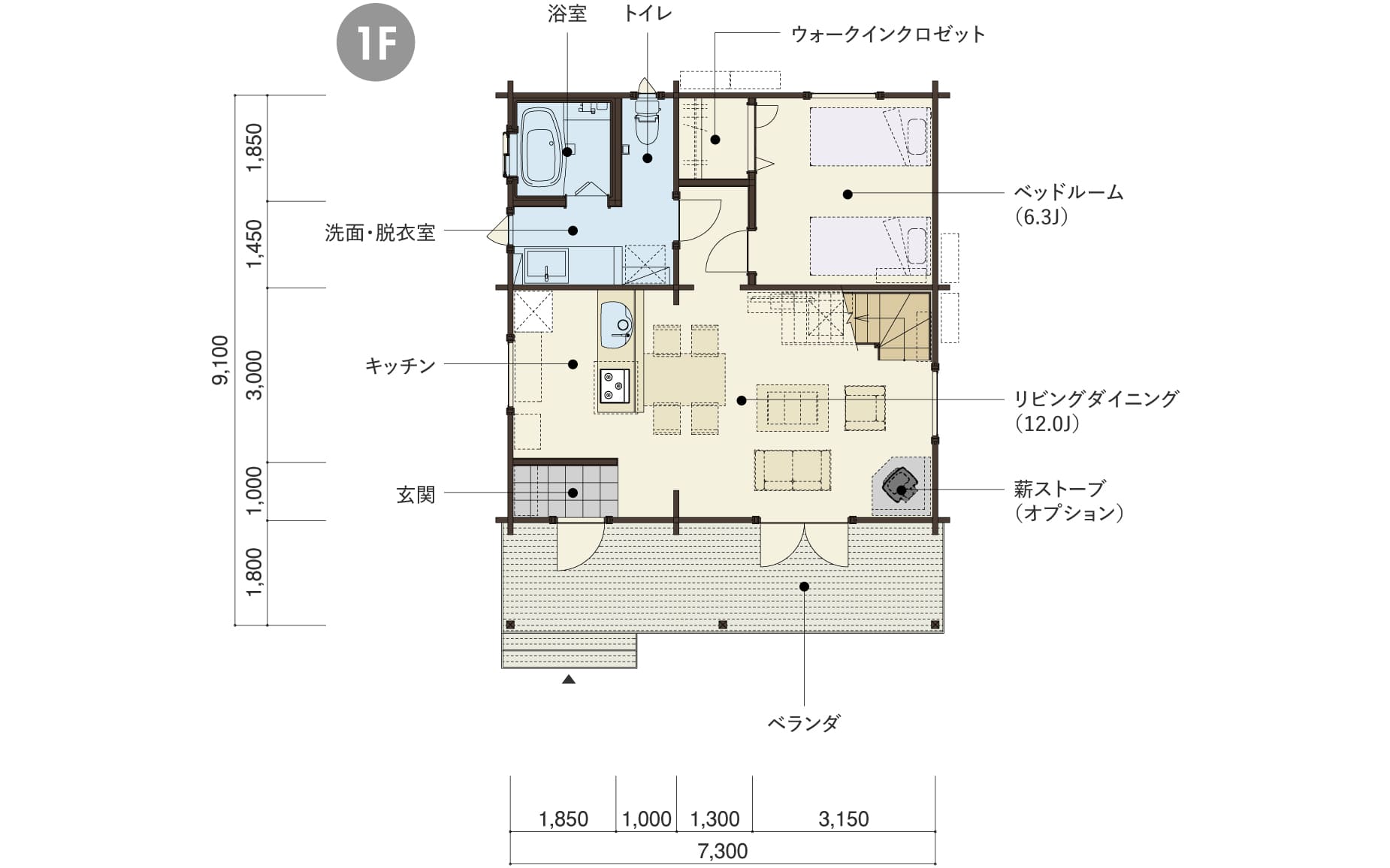 SOUTH(TEST)の１階平面図