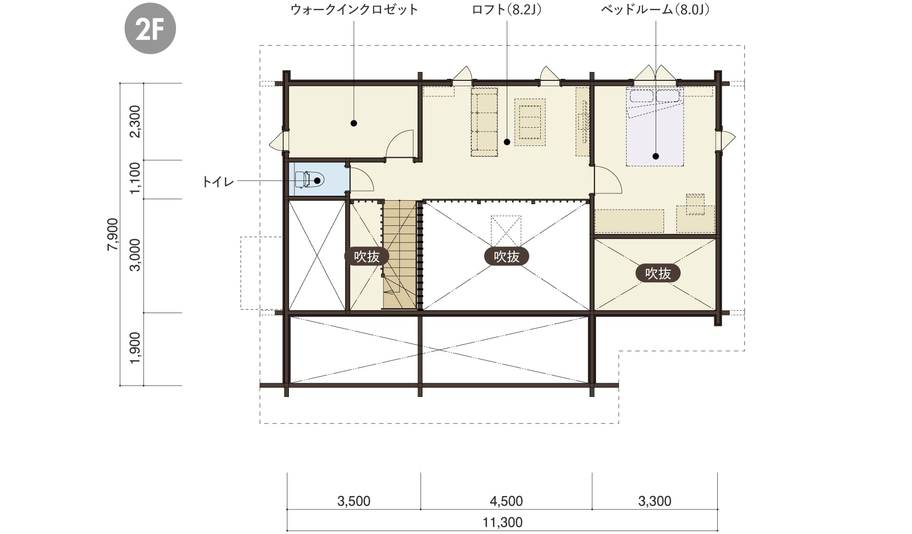 WEST(TEST)の２階平面図