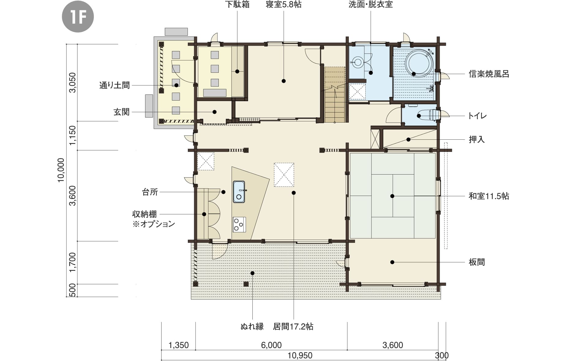 熊野（TEST）の１階平面図