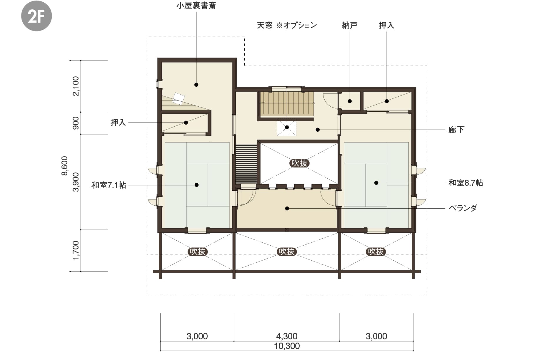那智（TEST）の２階平面図