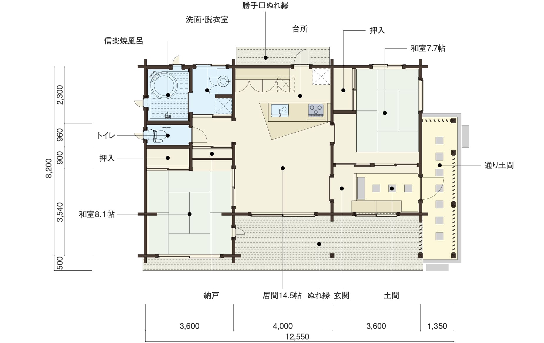 八咫烏の１階平面図