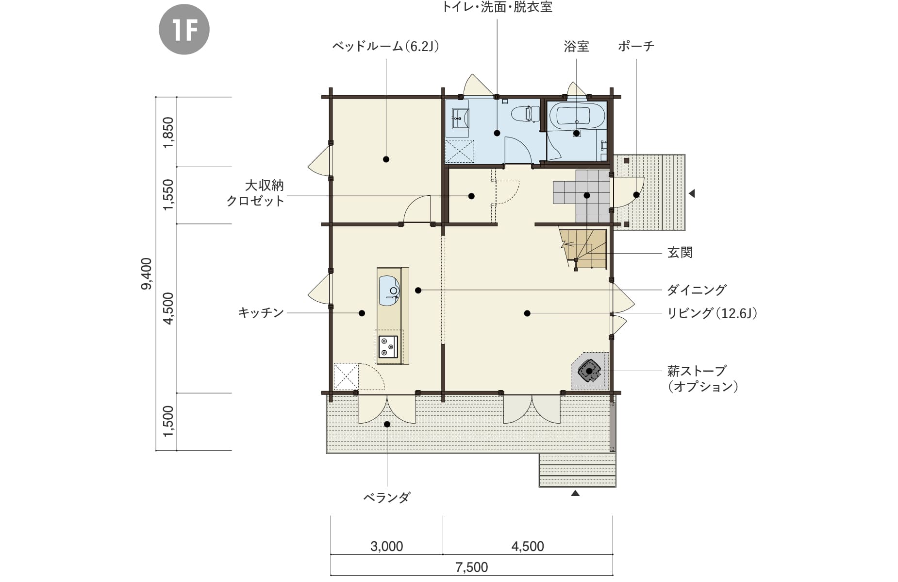 LAULU(TEST)の１階平面図