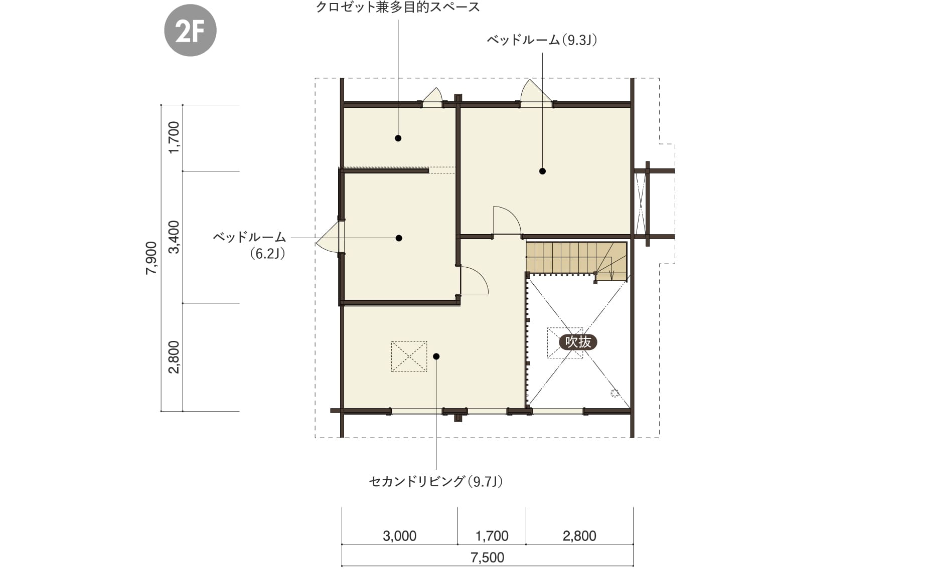 LAULU(TEST)の２階平面図